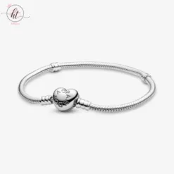 Pandora Moments Silver Bracelet with Heart Clasp