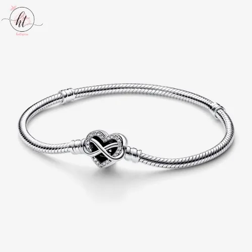 Pandora Silver Bracelet with Infinite Heart Clasp