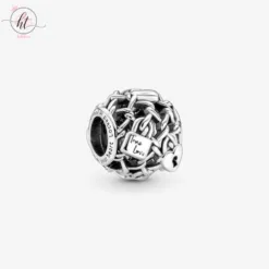 Pandora Moments Heart & Lock Silver Charm