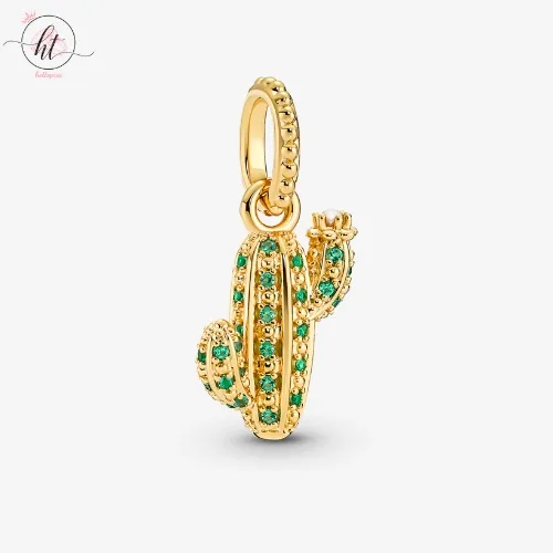 Pandora Moments 14k Gold-Plated Cactus Pendant