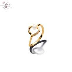 14k Gold-Plated Pearl Ring – Radiant Elegance